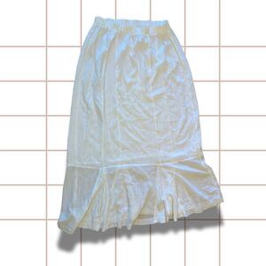 Maxi Long Flowy Linen White Skirt